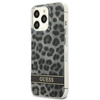 Guess Leopard Electro Stripe - pouzdro pro iPhone 13 Pro (šedé)