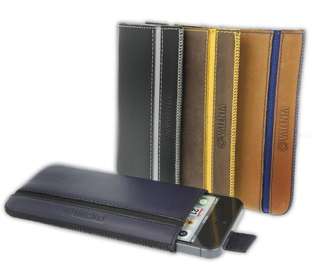 Valenta Pocket Stripe Vintage - Bőr tok (barna)