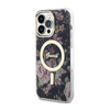 Guess Flower MagSafe - Coque pour iPhone 14 Pro Max (Noir)