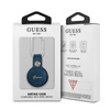 Guess Saffiano Script Dog Clip - Étui AirTag (bleu)