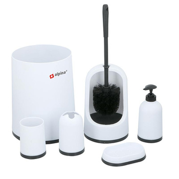 Alpina - bathroom set of 6 elements (white and black)