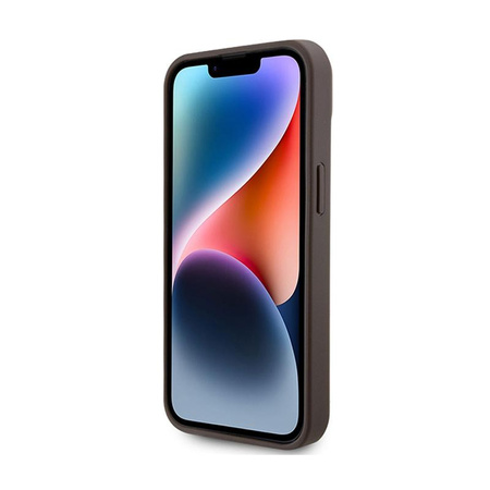 Guess Crossbody 4G Metall-Logo - iPhone 15 Tasche (braun)