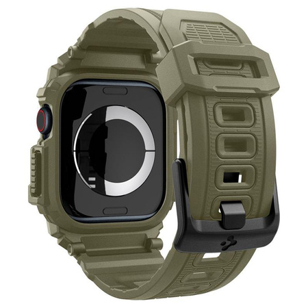 Spigen Rugged Armor Pro - Řemínek s pouzdrem pro Apple Watch 10 46 mm (Vintage Khaki)