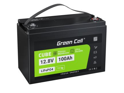 Green Cell - Batterie LiFePO4 12V 12.8V 100Ah pour systèmes photovoltaïques, camping-cars et bateaux