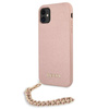Guess Saffiano Chain - pouzdro pro iPhone 11 (růžové)