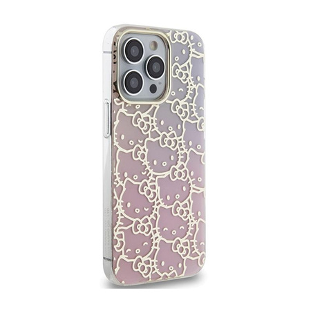 Hello Kitty IML Gradient Electrop Crowded Kitty Head - iPhone 14 Pro Max Hülle (rosa)