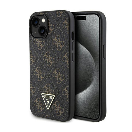 Guess 4G Triangle Metal Logo - pouzdro pro iPhone 15 (černé)