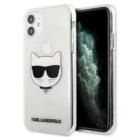 Karl Lagerfeld Choupette Head Glitter - Coque iPhone 11 (argent)