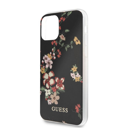 Guess Flower Shiny Collection N4 - iPhone 11 Pro Tasche (Schwarz)