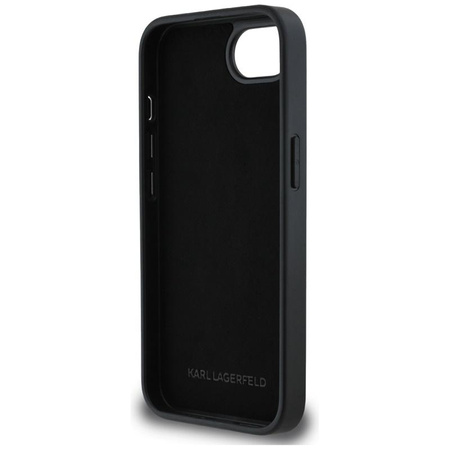 Karl Lagerfeld Fixed Glitter Karl & Choupette Heads Metall Pin - Etui für iPhone 16e (silber)