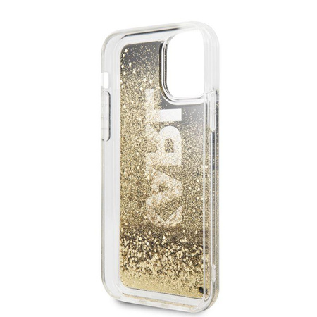 Logo Karl Lagerfeld Karl Liquid Glitter - Coque pour iPhone 11 Pro (Noir/Or Glitter)