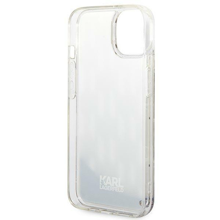 Karl Lagerfeld Monogram Liquid Glitter - Case for iPhone 14 Plus (Silver)