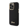 Pouzdro Guess Silicone Script Metal Logo & Frame - iPhone 15 Pro Max (černé)