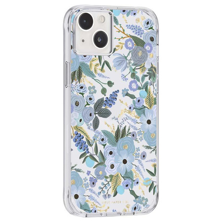 Rifle Paper Clear - pouzdro pro iPhone 14 Plus (Garden Party Blue)