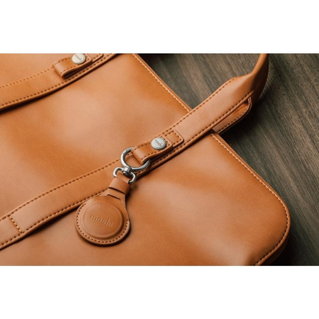 Moshi AirTag Schlüsselanhänger - Premium-Anhänger für Apple AirTag (Karamellbraun)