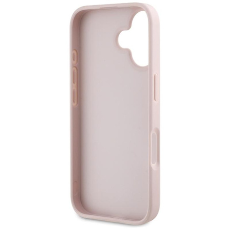 Guess Genarbtes Großes 4G Logo Kleines Klassisches Logo - Hülle für iPhone 16 (rosa)