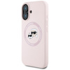 Karl Lagerfeld Silicone Double Heads And Circle MagSafe - Coque pour iPhone 16 (rose)