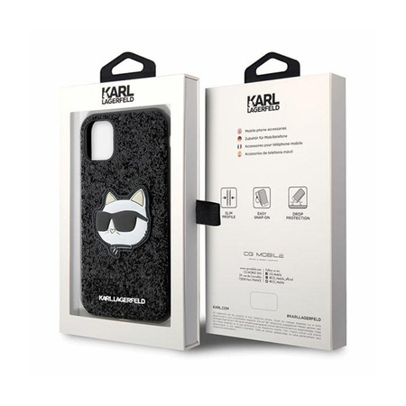 Karl Lagerfeld NFT Glitter Choupette Patch - iPhone 11 tok (fekete)
