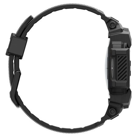 Spigen Rugged Armor Pro - Pánt + tok Samsung Galaxy Watch 7 44 mm-es órához (matt fekete)