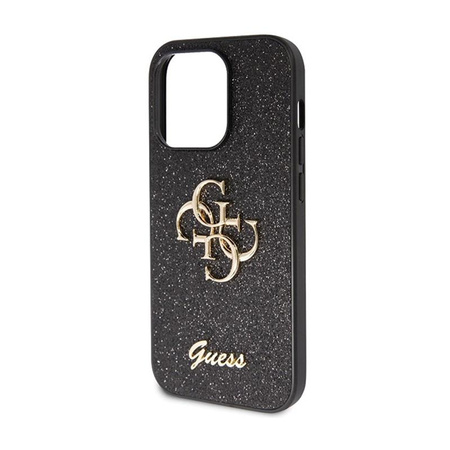 Étui Guess Glitter Script Big 4G - iPhone 14 Pro Max Case (noir)