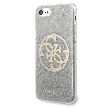 Guess Circle Glitter 4G - iPhone SE 2020 / 8 / 7 tok (világosszürke)