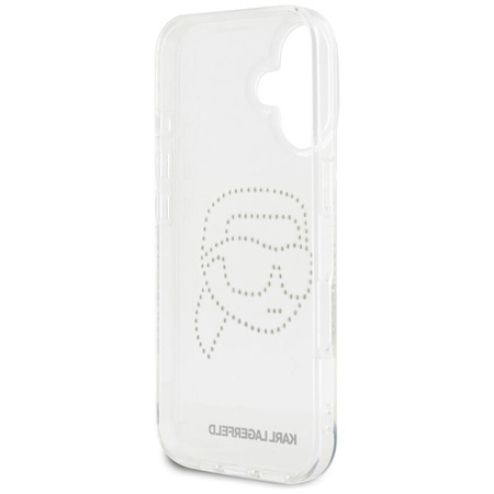 Karl Lagerfeld IML Rhinestones Karl Head - Coque pour iPhone 16 (Transparent)