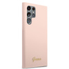 Guess Silicone Script Metal Logo - Samsung Galaxy S22 Ultra Case (pink)