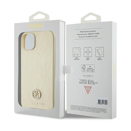Guess 4G Strass fém logó - iPhone 15 Plus tok (arany)