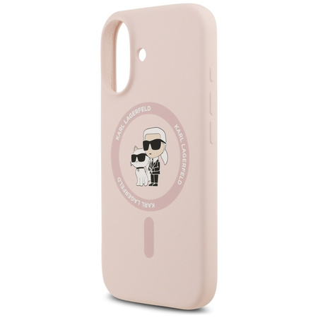 Karl Lagerfeld Silicone Karl & Choupette Ring MagSafe - Hülle iPhone 17 (rosa)