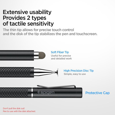 Spigen Universal Stylus Pen - Univerzális érintőképernyős toll (fekete)