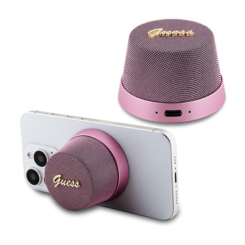Guess Magnetic Script Metal Logo - Bluetooth speaker V5.3 (pink)