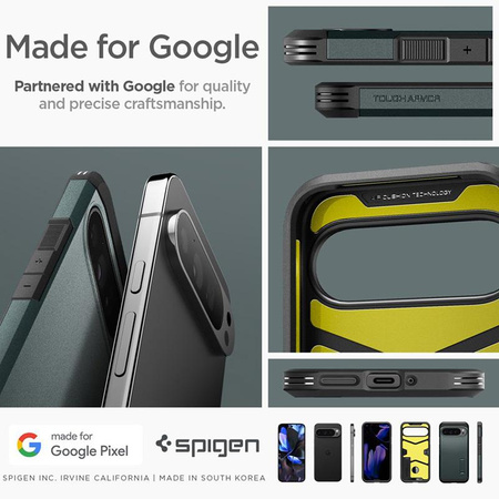 Spigen Tough Armor - tok a Google Pixel 9 Pro XL készülékhez (Abyss Green)