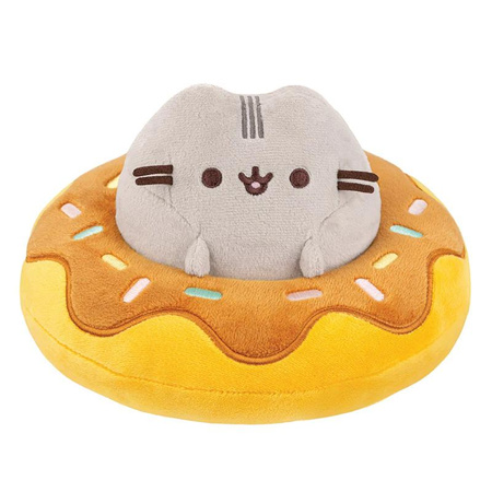 PUSHEEN PUSHEEN CAT MASCOT in Schokolade Donut, Plüschkatze mit Donut, 18 cm