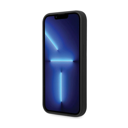 BMW szilikon fém logó - iPhone 15 Pro tok (fekete)
