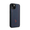 US Polo Assn Leather Stitch - Étui pour iPhone 14 Plus (bleu marine)