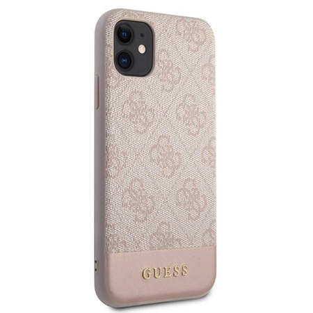 Guess 4G Bottom Stripe Collection - pouzdro pro iPhone 11 (růžové)