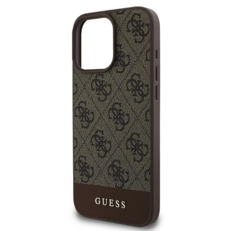 Guess 4G Bottom Stripe - Case for iPhone 16 Pro Max (brown)
