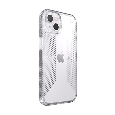 Speck Presidio Perfect-Clear with Grips - iPhone 13 Case with MICROBAN Coating (Clear)