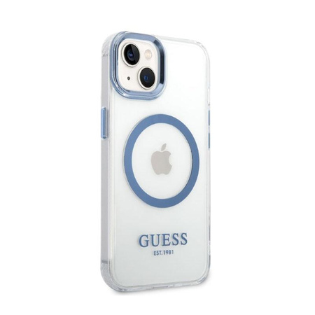 Guess Metal Outline Magsafe - iPhone 14 Plus Tasche (klar / blau)