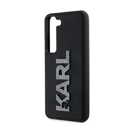 Karl Lagerfeld 3D Rubber Glitter Logo - pouzdro Samsung Galaxy S23+ (černé)