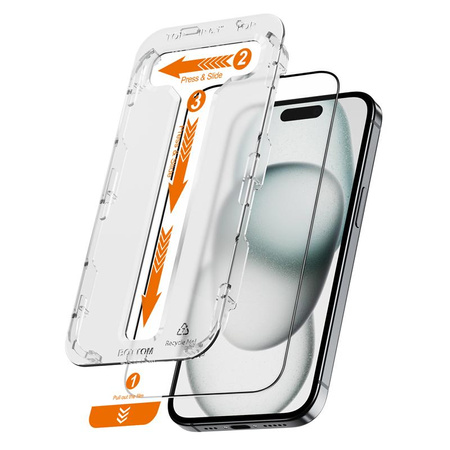 Crong EasyShield 2er-Pack - Gehärtetes Glas für iPhone 15 (2 Stück)