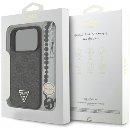 Guess 4G Strap Triangle Logo MagSafe - Case for iPhone 17 Pro (black)