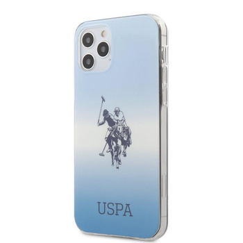 US Polo Assn Dh & Logo Gradient - iPhone 12 / iPhone 12 Pro Tasche (blau)