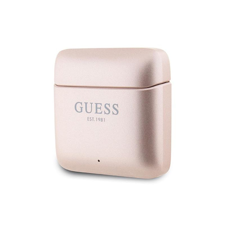 Guess Printed Logo - TWS Bluetooth-Kopfhörer + Ladetasche (rosa)