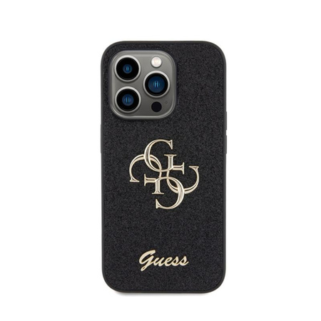 Guess Glitter Script Big 4G - iPhone 15 Pro tok (fekete)