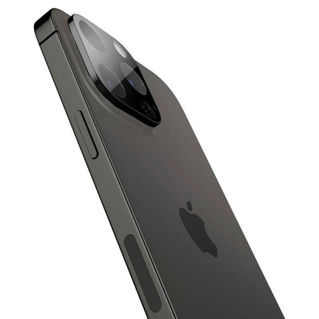Spigen Optik.TR Camera Lens Protector 2-Pack - Lens protection glass for iPhone 16 Pro / 16 Pro Max / 15 Pro / 15 Pro Max / 14 Pro / 14 Pro Max (Black)