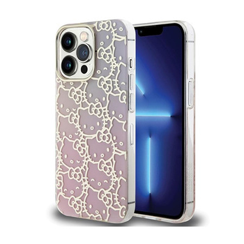 Hello Kitty IML Gradient Electrop Crowded Kitty Head - iPhone 15 Pro Case (pink)