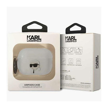 Karl Lagerfeld NFT Ikonik Karl Head - Pouzdro na AirPods Pro 2 (průhledné)