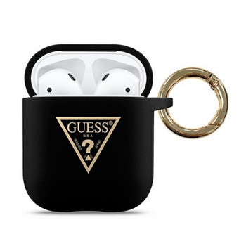 Guess Silicone Triangle Logo - Étui pour Airpods (noir)