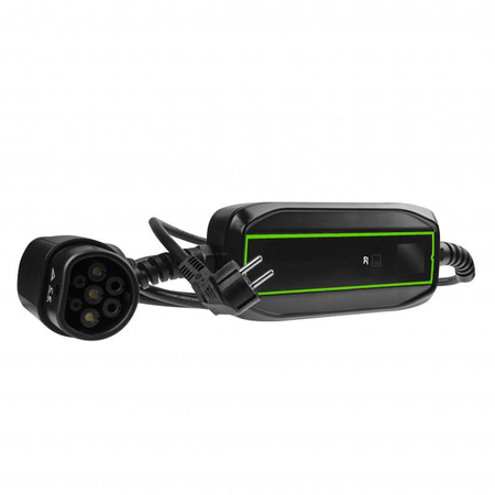 Green Cell - GC EV PowerCable 3.6kW Schuko - Chargeur mobile de type 2 pour la recharge des voitures électriques et hybrides rechargeables